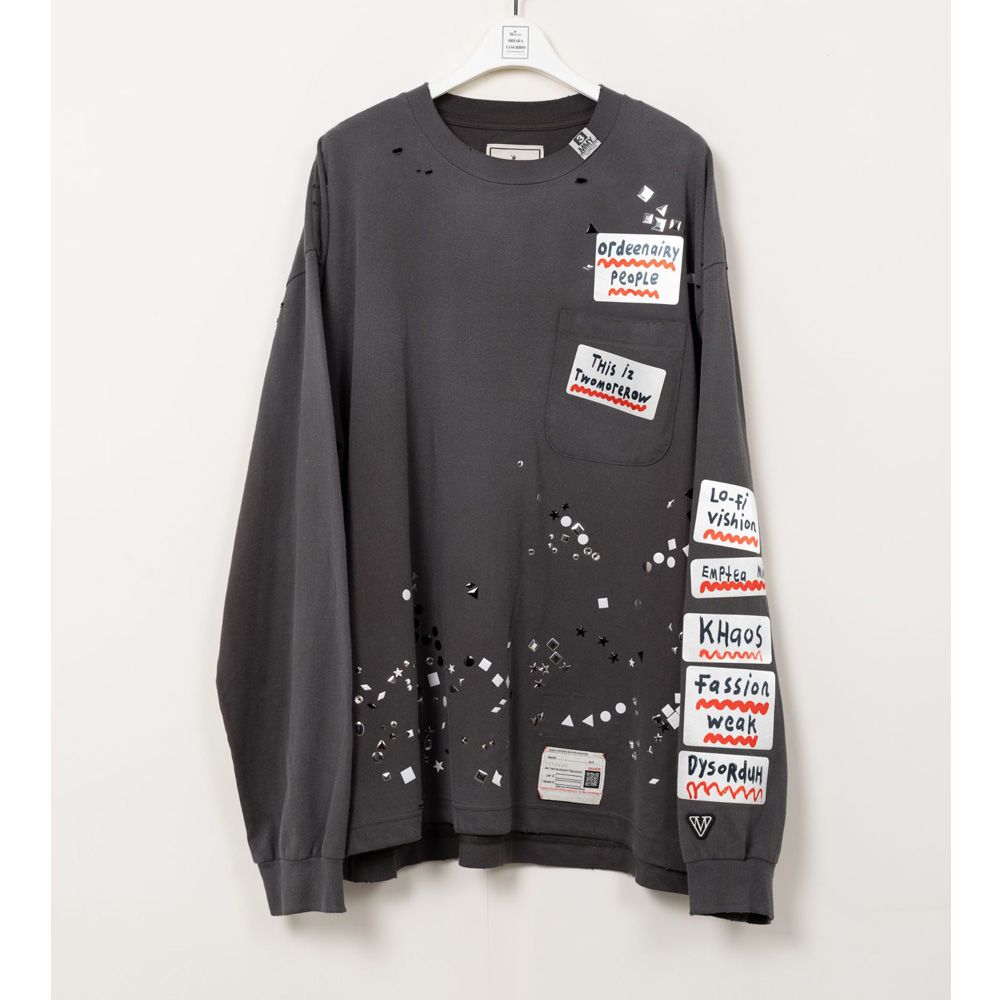 Maison MIHARA YASUHIRO - Embellished Sticker Long Sleeves Tee