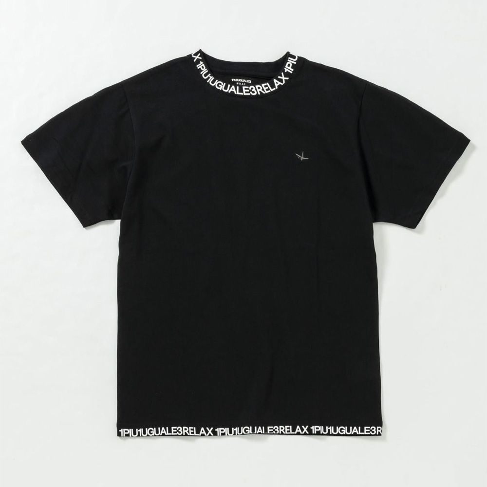 COLLAR LOGO T-SHIRT - BLACK / ネックロゴ Tシャツ / UST-24014