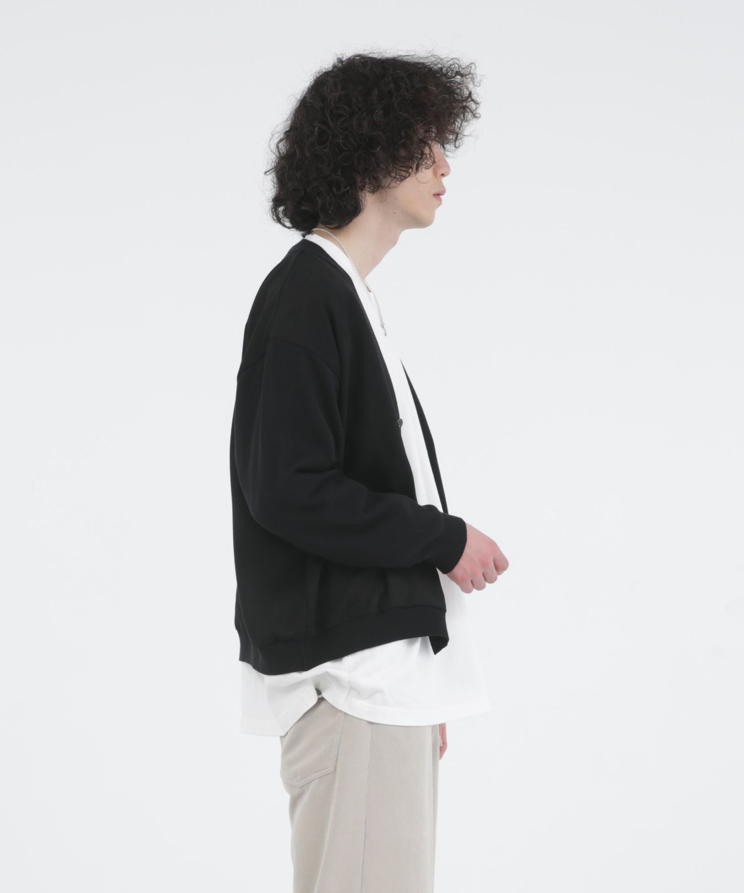 ECO SUEDE COMBI KNIT CD / エコスエード ニットカーディガン / 278208