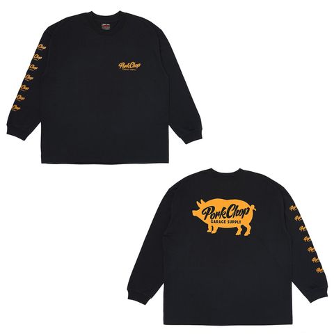SCRIPT PORK L/S TEE - BLACK / ロングスリーブTシャツ