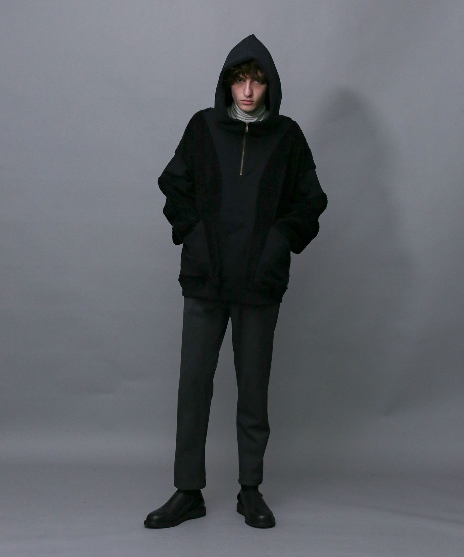 BOA×SWEAT HOODIE / ボア×スウェット ハーフジップパーカー / 179203