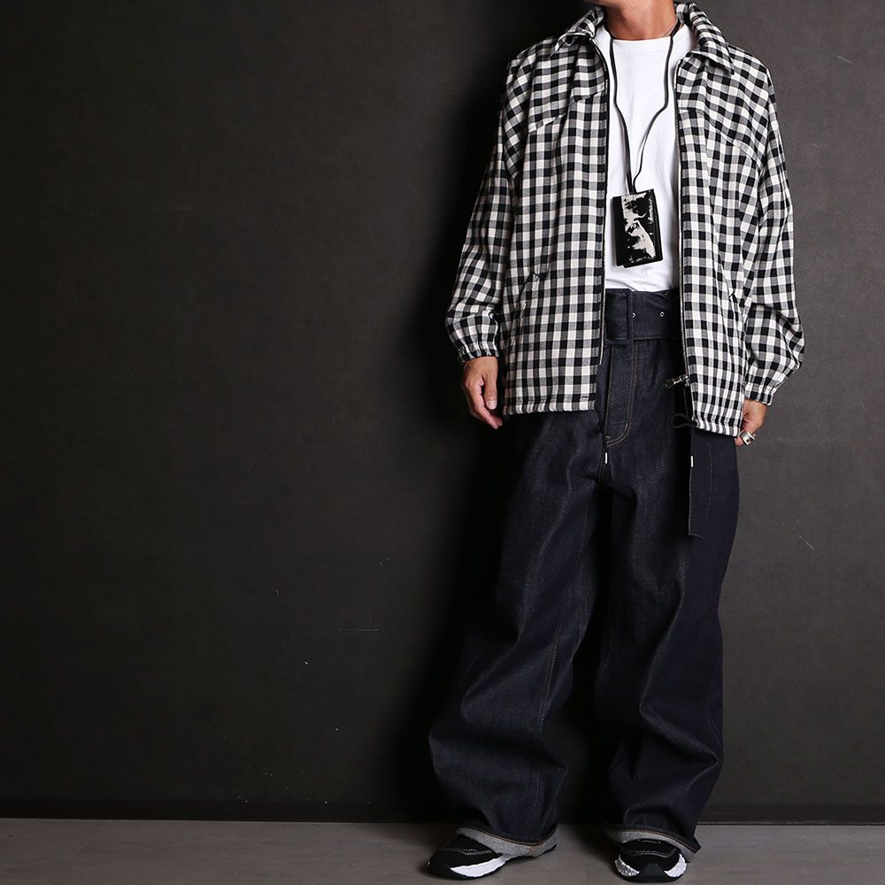 FACETASM - BELTED BIG HEART DENIM / ワイドパンツ / MKS-PT