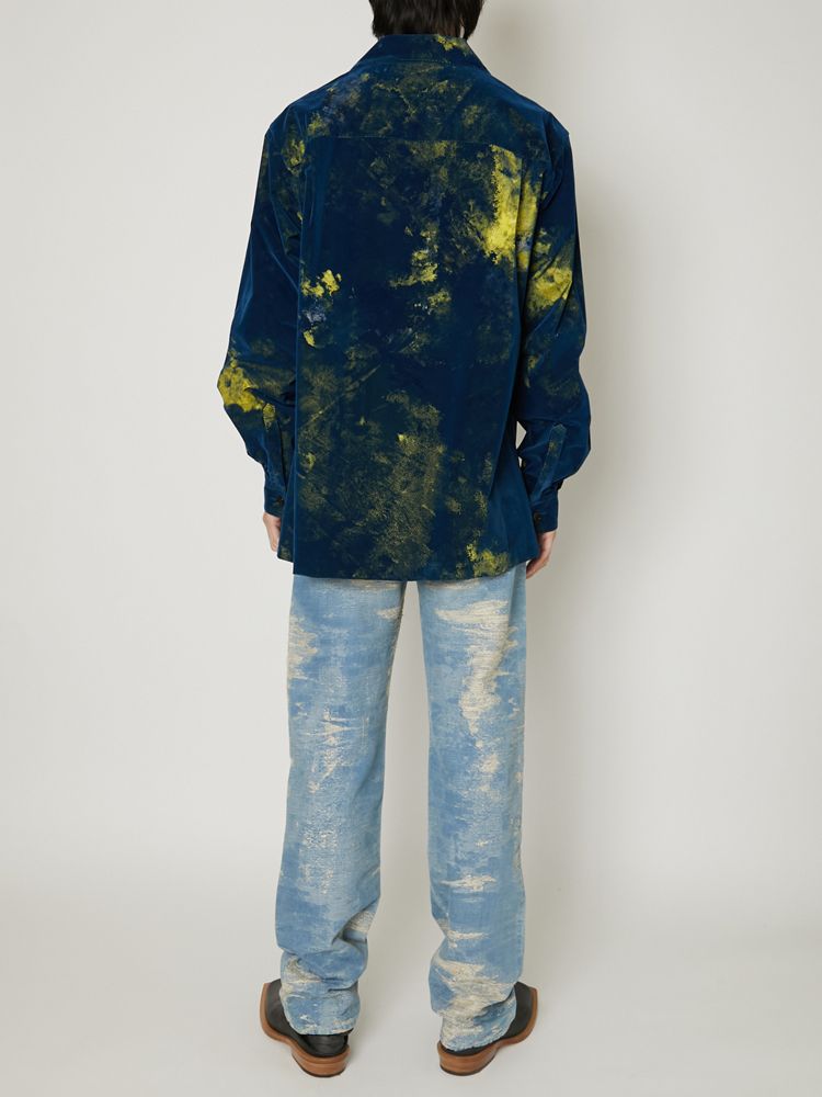 "FLOCKY + PIGMENT PRINT" SHIRTS / ミリタリーシャツ / TA23AW-SH027