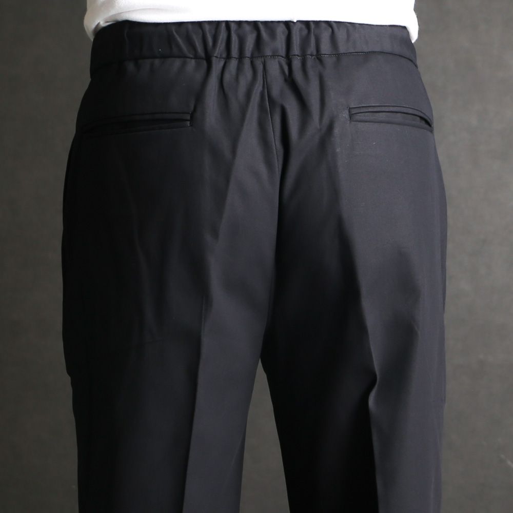 Flat Tapered Easy Trousers - Black / オーガニックGIZA60/3サバイバルクロス® - フラットテーパードイージートラウザーズ / A26C03PT01C