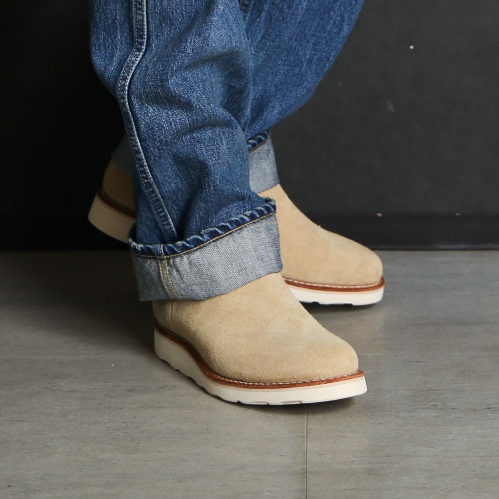 Suede Leather Side Zipper Boots - BEI / MDMGK001
