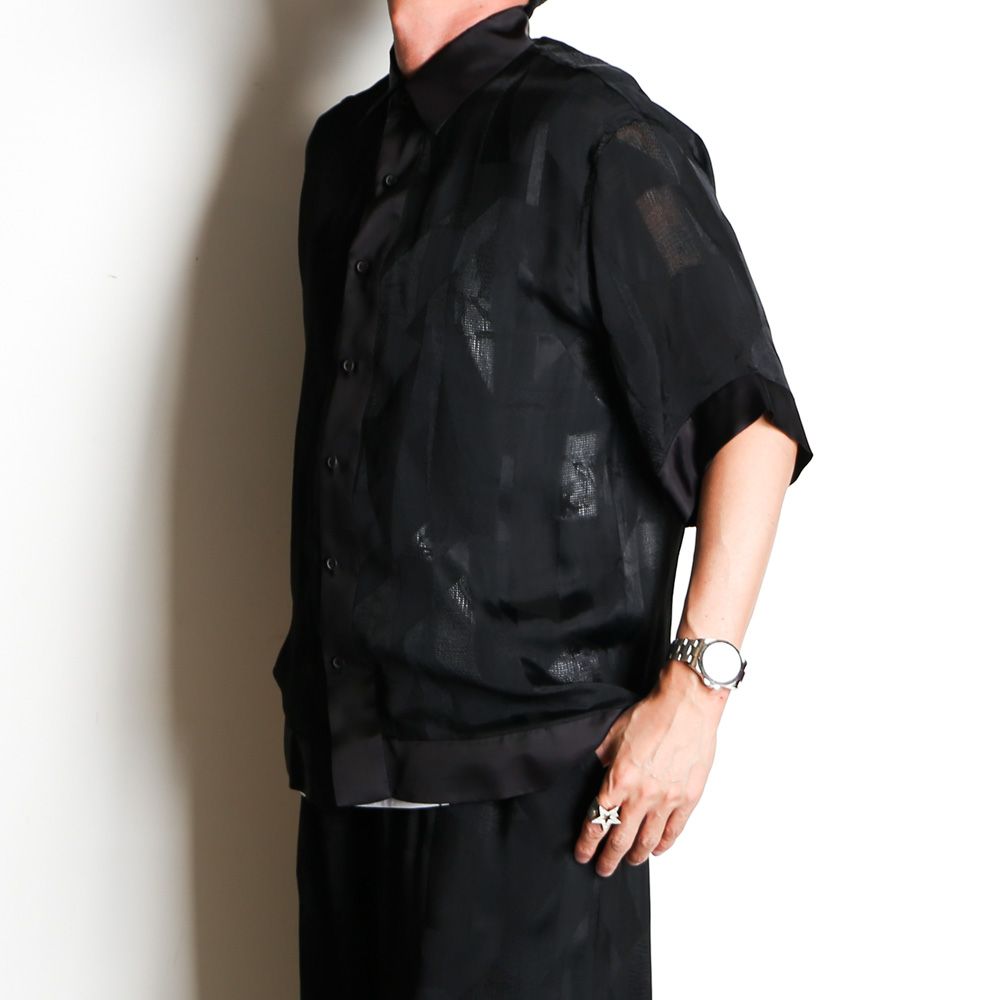 "GEOMETRIC JACQURD" RAYON CUPRA SHIRT / 半袖シャツ / TA24SS-SH059