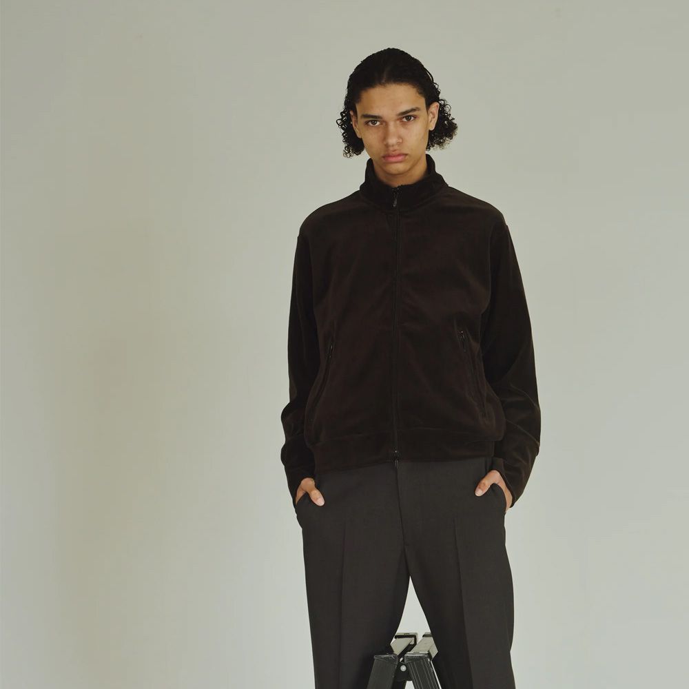 Half Zip Track Jacket - dark navy / オーガニッコットンベロア - ハーフジップトラックジャケット / M25C19CS02C