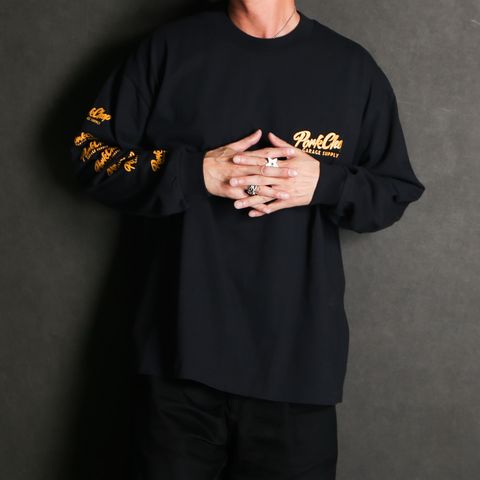 SCRIPT PORK L/S TEE - BLACK / ロングスリーブTシャツ