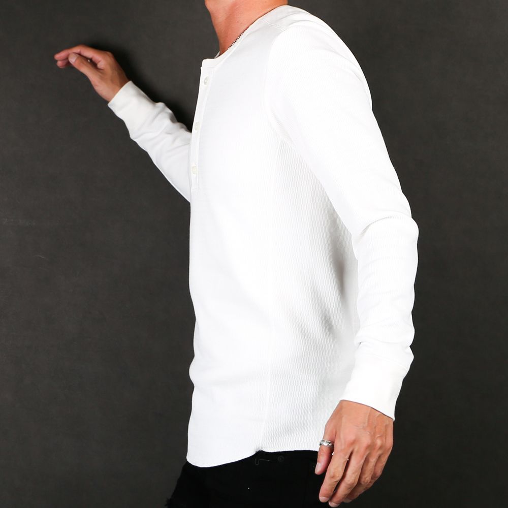 henley long-T(back boa) / ボアフリース ヘンリーネックTシャツ / 7907 lj88s