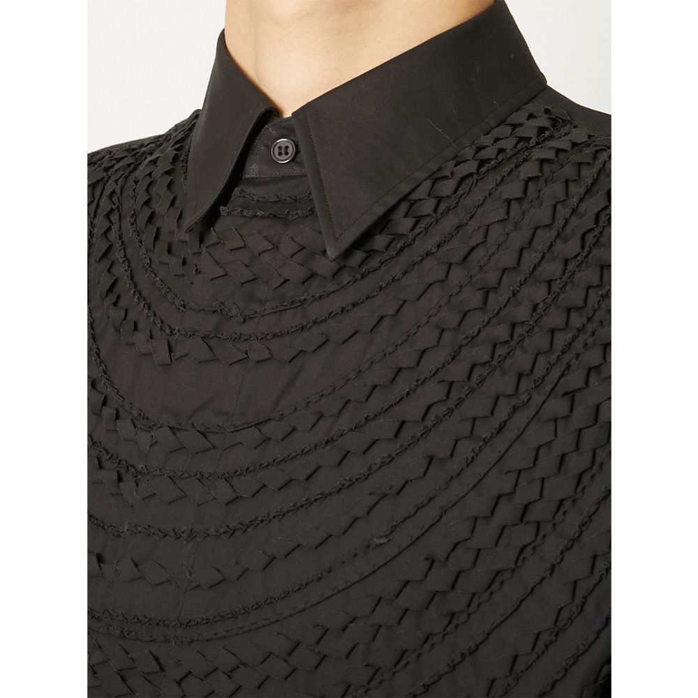 "Tape Embroidery" Embroidery Shirt - Black / レギュラーカラーシャツ / TA26AW-SH046 (7月下旬入荷予定)