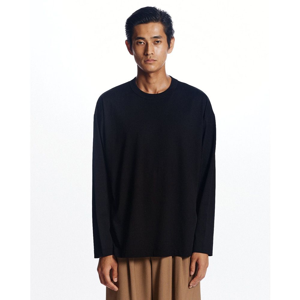 COMFORT FIT Tee L/S - BLACK / オーガニックGIZA 80/3 天竺 サバイバルクロス® - コンフォートフィットTee L/S / A26A19CS01C
