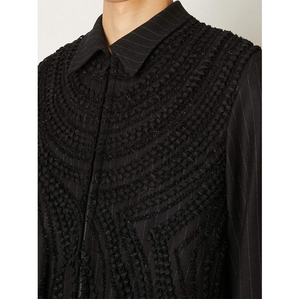 "Jomon Relief" Zip-Up Blouson - Black / ジップアップブルゾン / TA26AW-BL049