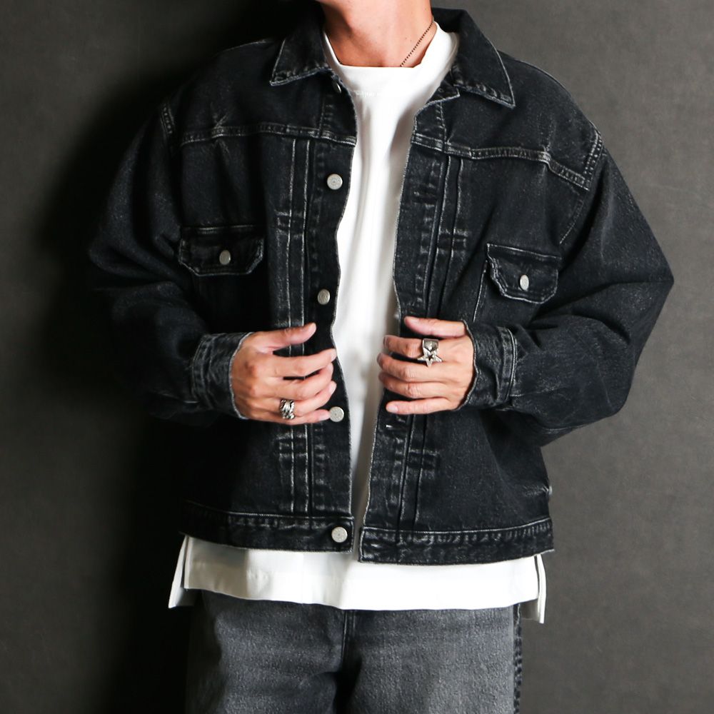 ×HAGUN / 2ND TYPE LAGE TRACKER JACKET - BLACK / デニムジャケット / VTM-25-O-108