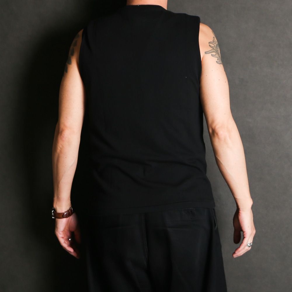 Typography Short N/S Tee T/C - BLACK / ノースリーブ Tシャツ / G16TS094