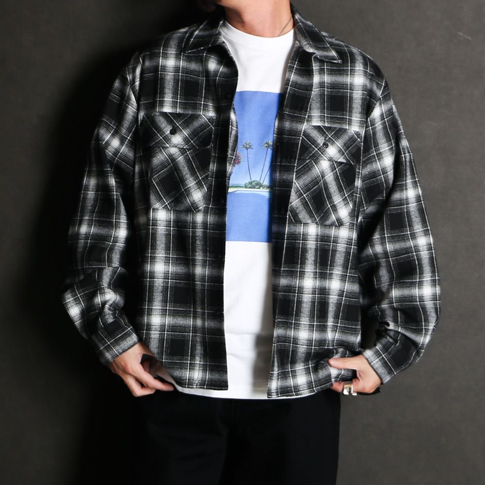 Ombre Check L/S Shirt (26ss) - BLK / オンブレチェックシャツ / HS-020526