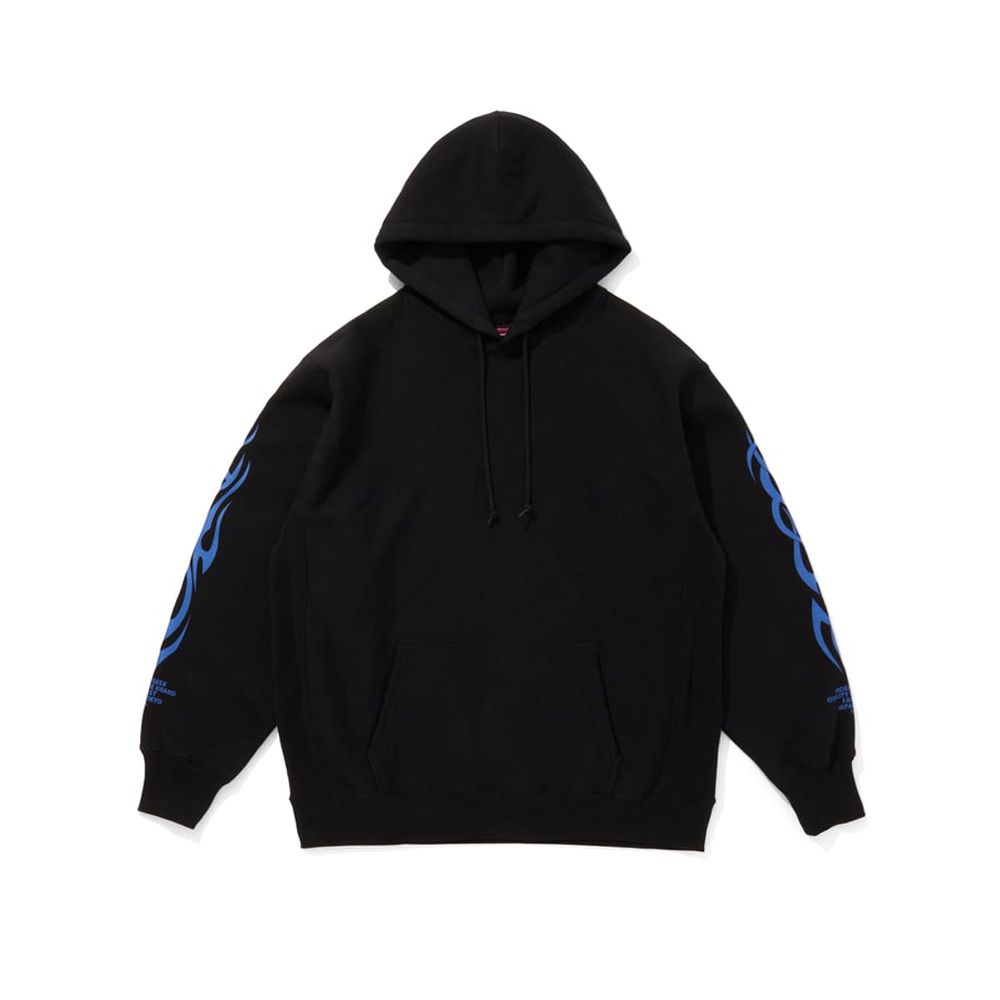 MAD Hooded Sweat Shirt - BLK × Blue / プルオーバーパーカー / HC-110825