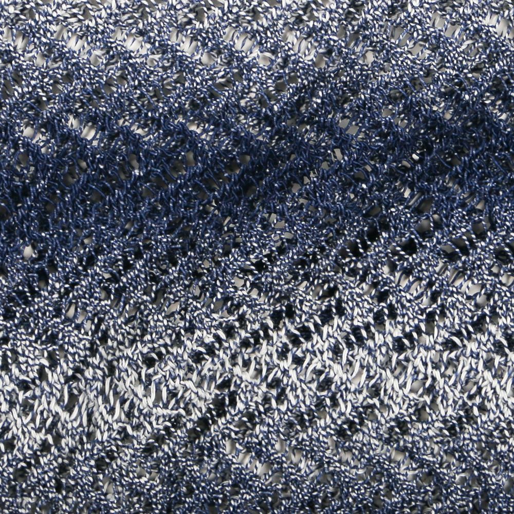 "Gradient-Striped Sheer Knit" Short Sleeve Knit - Navy / グラデーション ニットトップ / TA26SS-KN047