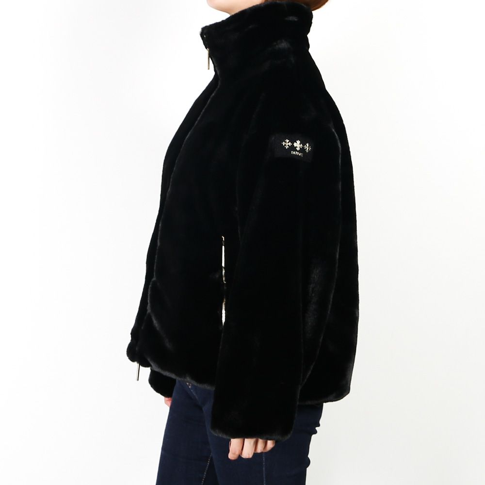 【レディース】 BARBRA バルブラ - BLACK / エコファー スタンドカラーブルゾン (フリース) / LJXA0038033588