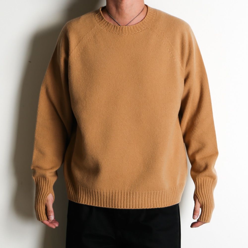 Seamless knit sweater - Wool & cashmere & silk / シームレス クルーネックセーター - ウール & カシミヤ & シルク / SN-592G