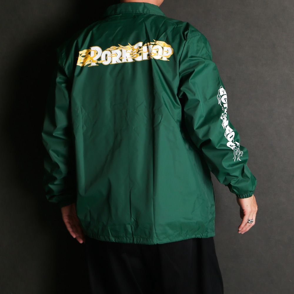 BURNING LOGO COACH JKT - IVY GREEN / コーチジャケット