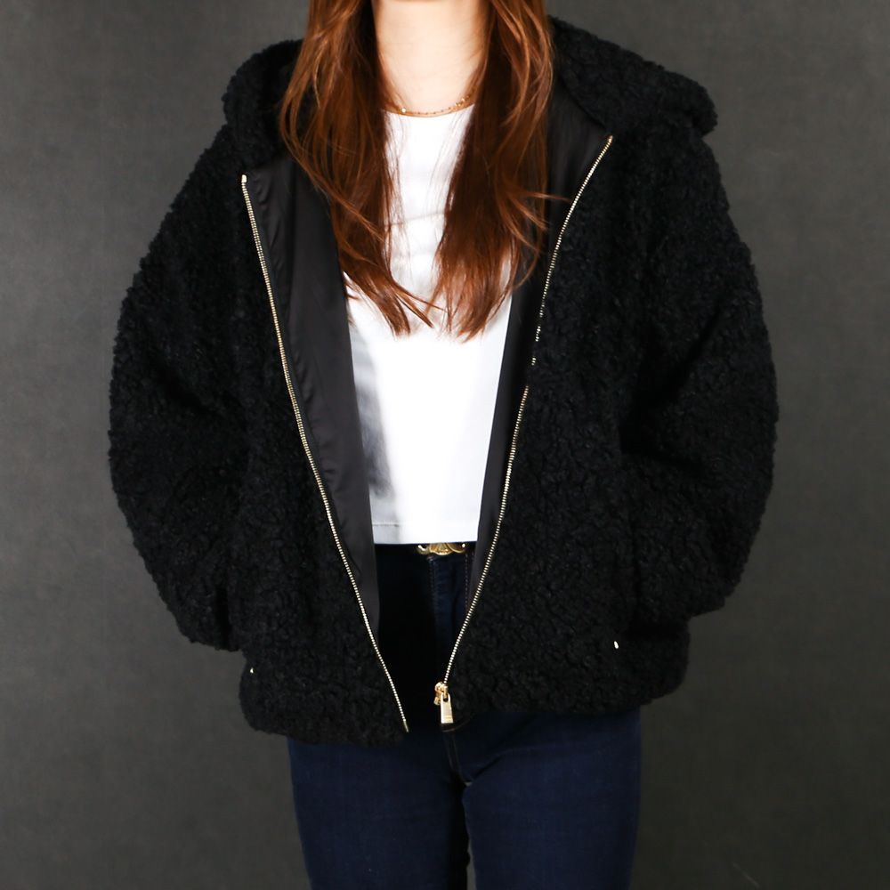 【レディース】 IPAMA イパマ - BLACK / ボア フードブルゾン (フリース) / LJXA0042033588