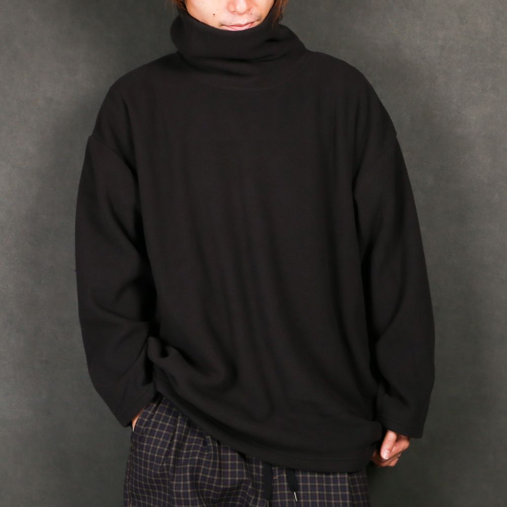 FLEECE HI NECK SIDE VENTS CS / マイクロフリース サイドベンツ カットソー / 180204
