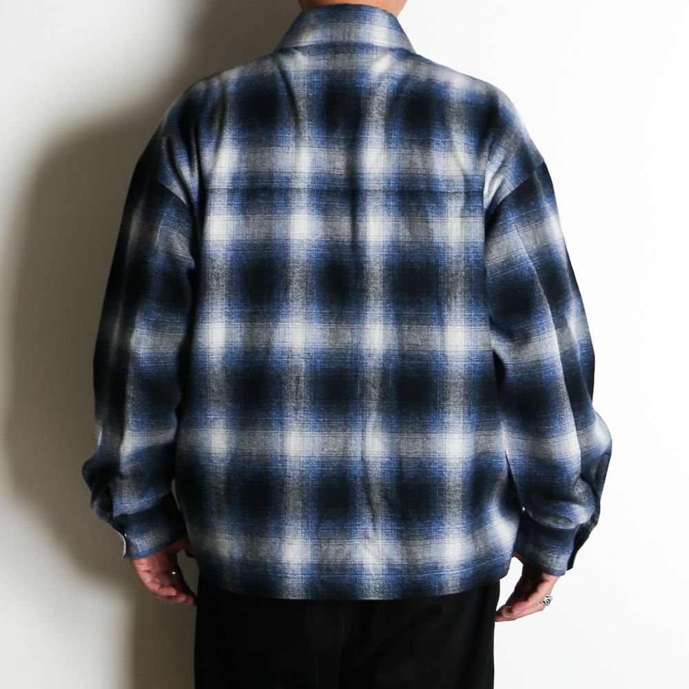 flannel check JK - BLUE / フランネルチェック CPOジャケット / RC38-JK-007