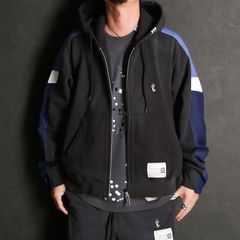 Track Jacket Combined Parka - BLACK / トラックジャケット コンバインド パーカー / A16PK571