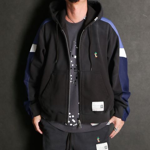 Track Jacket Combined Parka - BLACK / トラックジャケット コンバインド パーカー / A16PK571