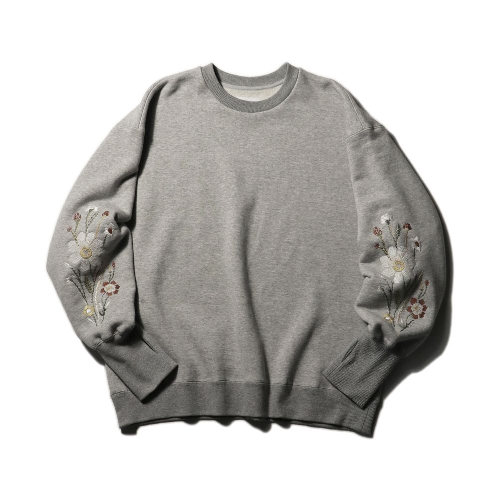Embroidered Jacquard Crewneck Sweatshirt - Gray / クルーネック スウェット / SN-632B