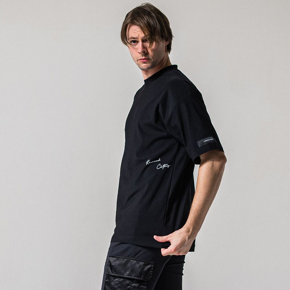 SIDE RC OVER TEE - BLACK / オーバーサイズ ナイロンTシャツ / RC39-T-004