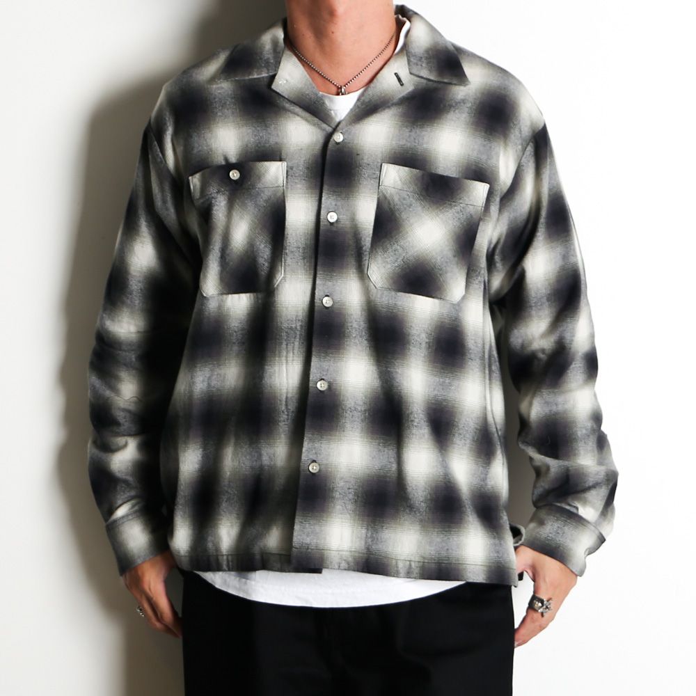 C.Flannel Ombre Open Collar SH - BLT / 2509-5004