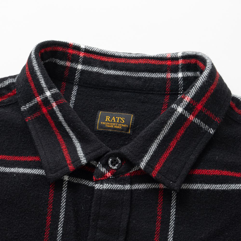COTTON FLANNEL CHECK SHIRT-  RED / チェックシャツ / 25'RS-0907