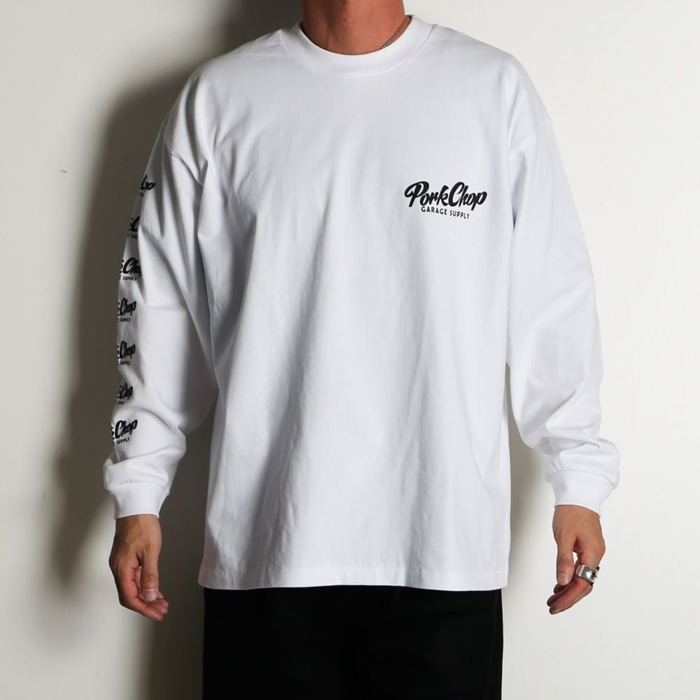 SCRIPT PORK L/S TEE - WHITE / ロングスリーブTシャツ