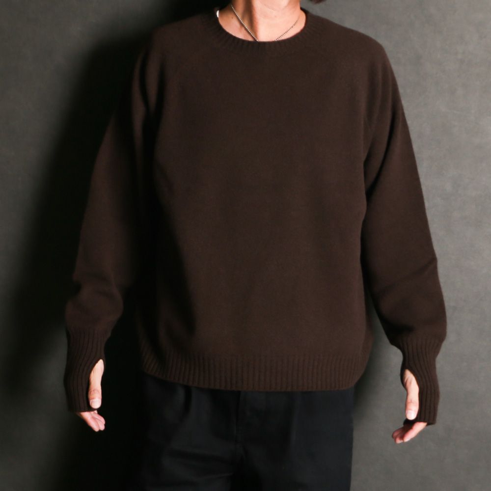 Seamless knit sweater - Wool & cashmere & silk / シームレス クルーネックセーター - ウール & カシミヤ & シルク / SN-592H