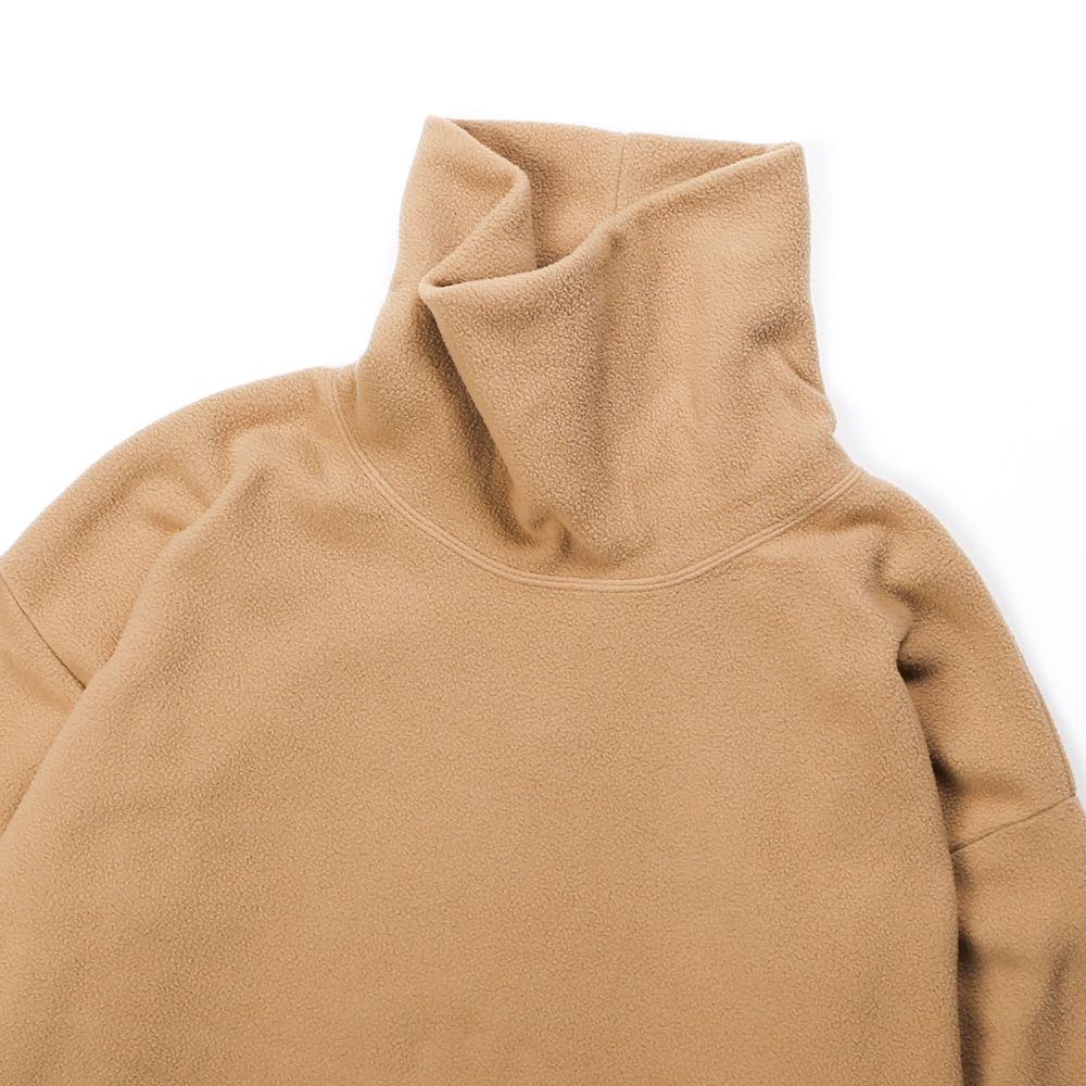 FLEECE HI NECK SIDE VENTS CS / マイクロフリース サイドベンツ カットソー / 180204