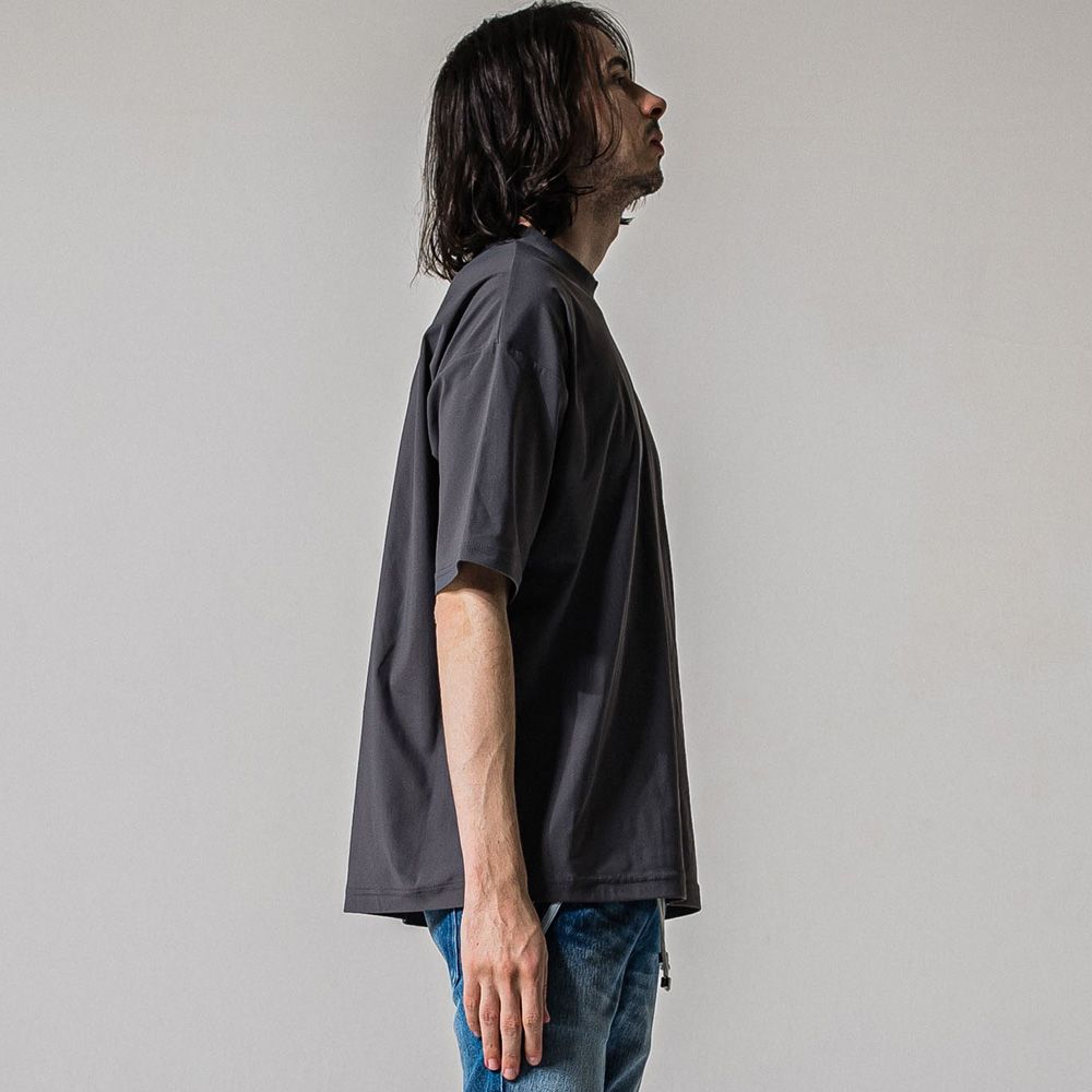 SIDE RC OVER TEE - GREY / オーバーサイズ ナイロンTシャツ / RC39-T-004