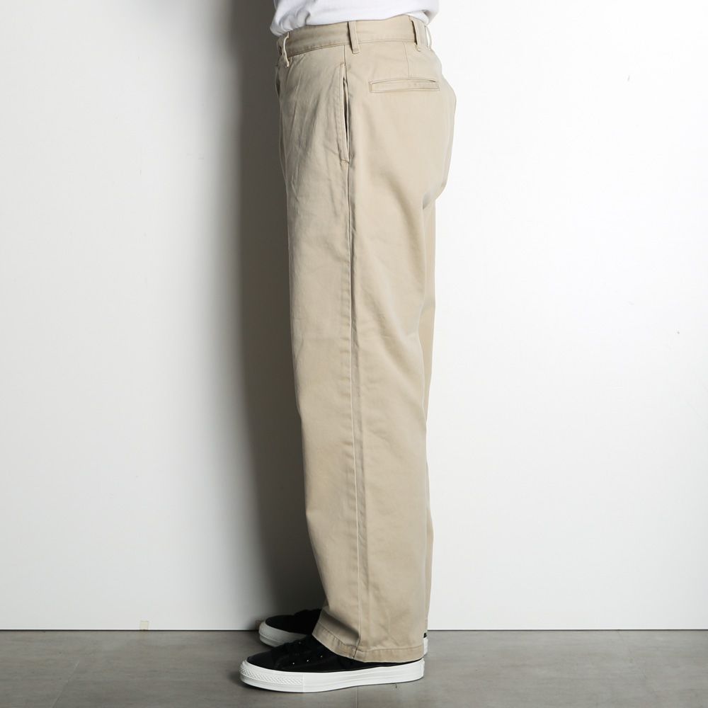 SD Chino Pants W Vintage Wash - Beige / ワイドシルエット チノパンツ / BTKPC270