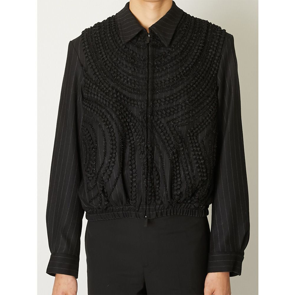 "Jomon Relief" Zip-Up Blouson - Black / ジップアップブルゾン / TA26AW-BL049