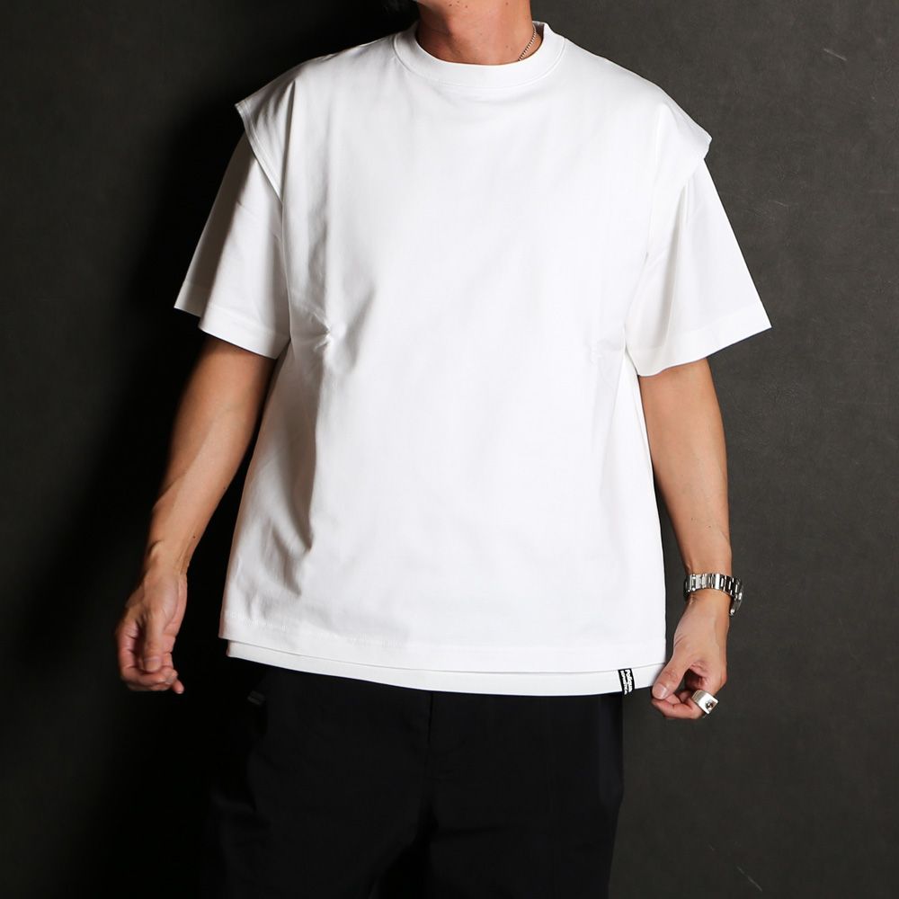 【ラスト1点-サイズ2】 THE FUNCTIONAL LAYERED S/S TEE WITH BREATHABLE - WHITE / 2401002