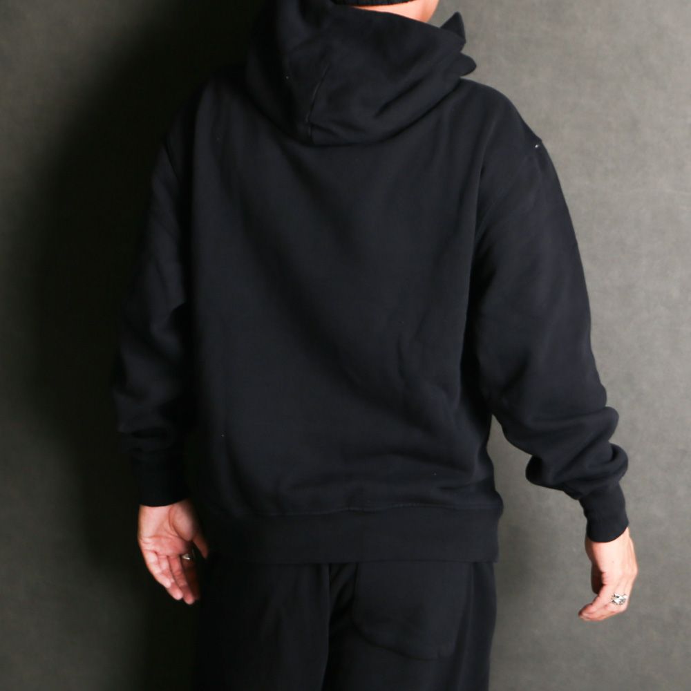 HideandSeek - Old English Hooded Sweat Shirt(24aw) - BLK