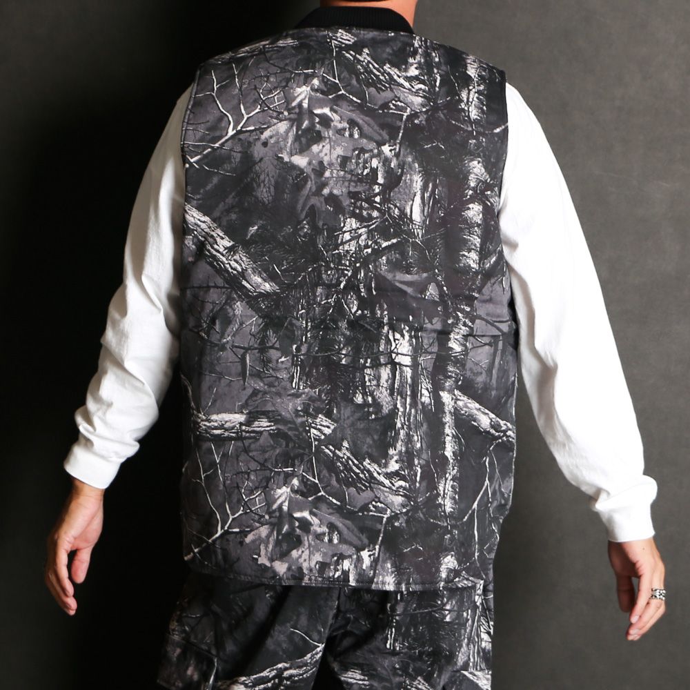 Camo Zip Work Vest - BLK Camo / ワークベスト / HJ-100225
