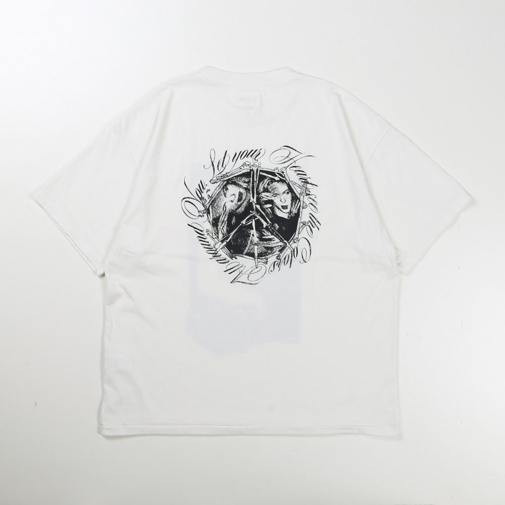 【ラスト1点-サイズL】 “SWEET SMILE” Tee T/C - WHITE / グラフィック Tシャツ / G16TS096