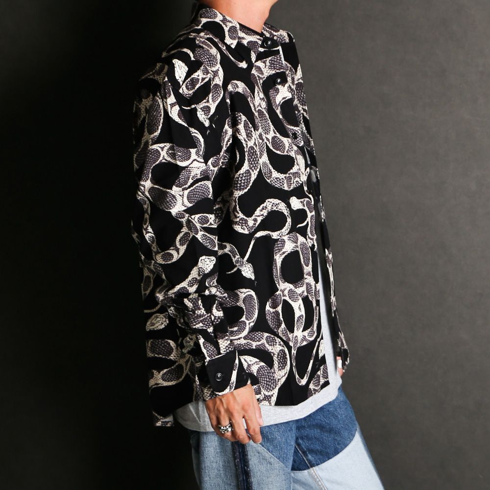 PRINT NEL L/S SH ＜SNAKE PATTERN＞ / スネークプリント ネルシャツ / CL-25AW003SNK