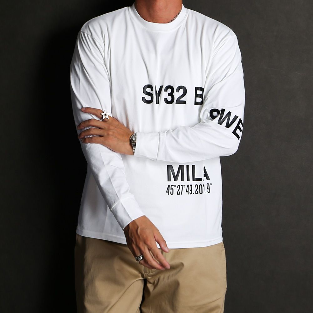 SEPARATE GRAPHIC L/S TEE - WHITE / グラフィックTシャツ / 14538
