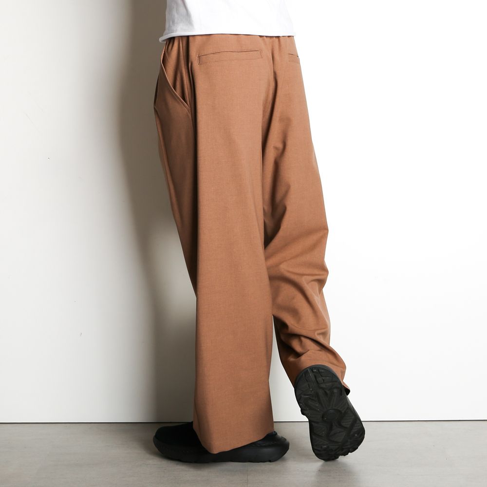 WORSTED WOOL-LIKE TWILL PT / 2タックワイドイージーパンツ / 478214