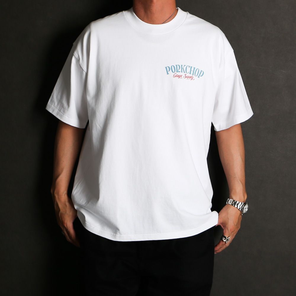 PORKCHOP ホワイト Tシャツ L PORKCHOP - PORK BACK TEE - WHITE / ショートスリーブTシャツ