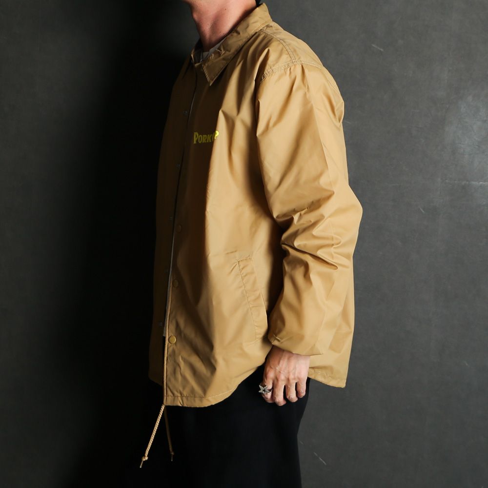 BURNING LOGO COACH JKT - KHAKI / コーチジャケット