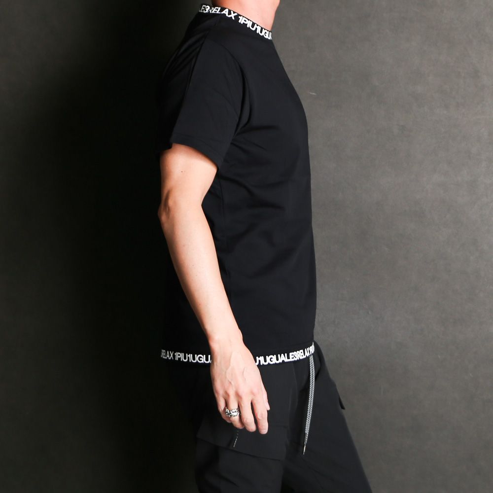 COLLAR LOGO T-SHIRT - BLACK / ネックロゴ Tシャツ / UST-24014