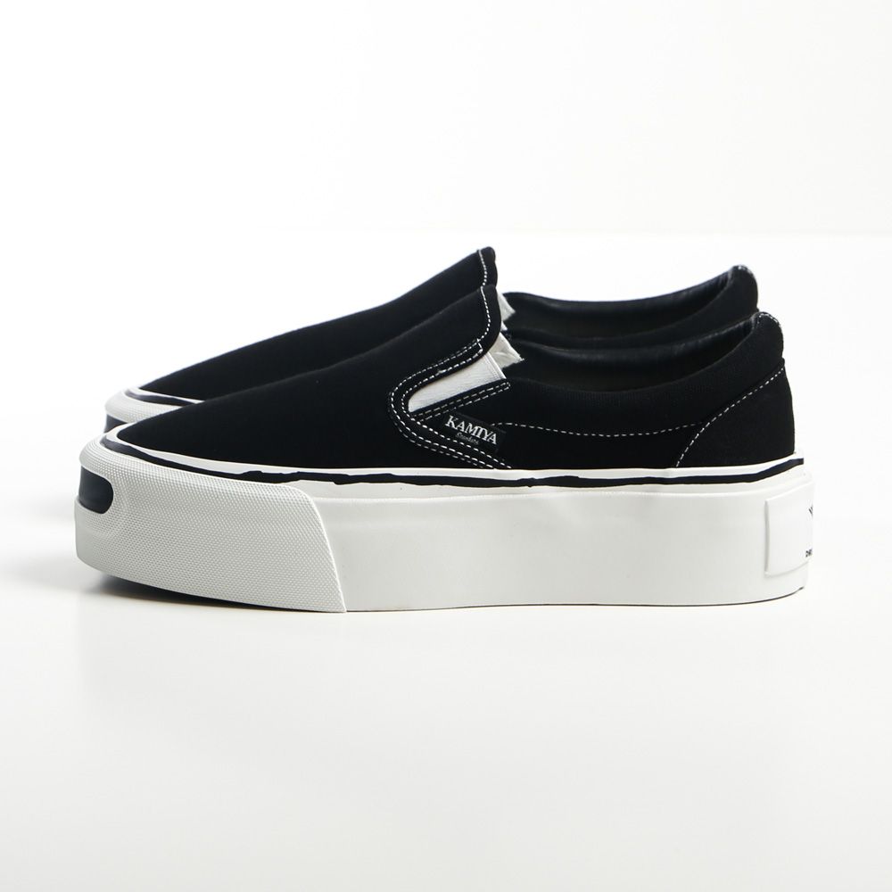 "Cornell" Platform Slip on Sneaker - BLACK / "コーネル" プラットフォーム スリッポンスニーカー / G15FW703